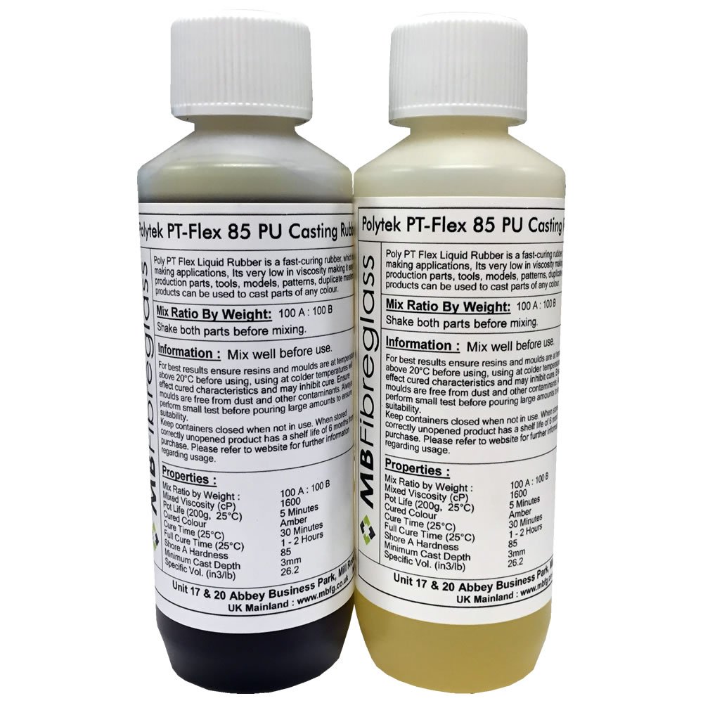 Polycraft ( Mb Fibreglass ) Yellow Polycraft Pt Flex 85 Fast Curing Polyurethane Casting Rubber 500G Kit