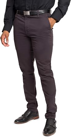 VICTORIOUS Mens Basic Casual Slim Fit Stretch Chino Pants