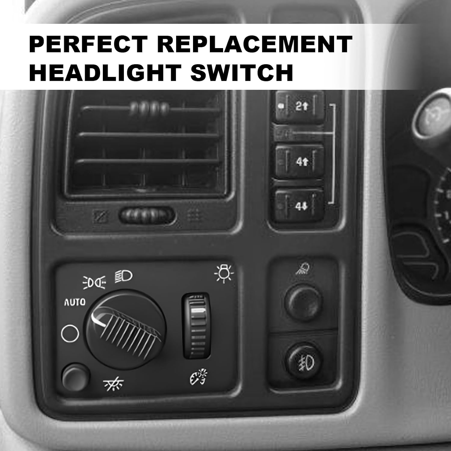 Switches The Headlights Switch Greenish LED Light Compatible with Silverado JoyTutus Sierra Yukon Escalade Suburban Tahoe 2003-2007 Replaces OE 19381535 D1595G 15194803