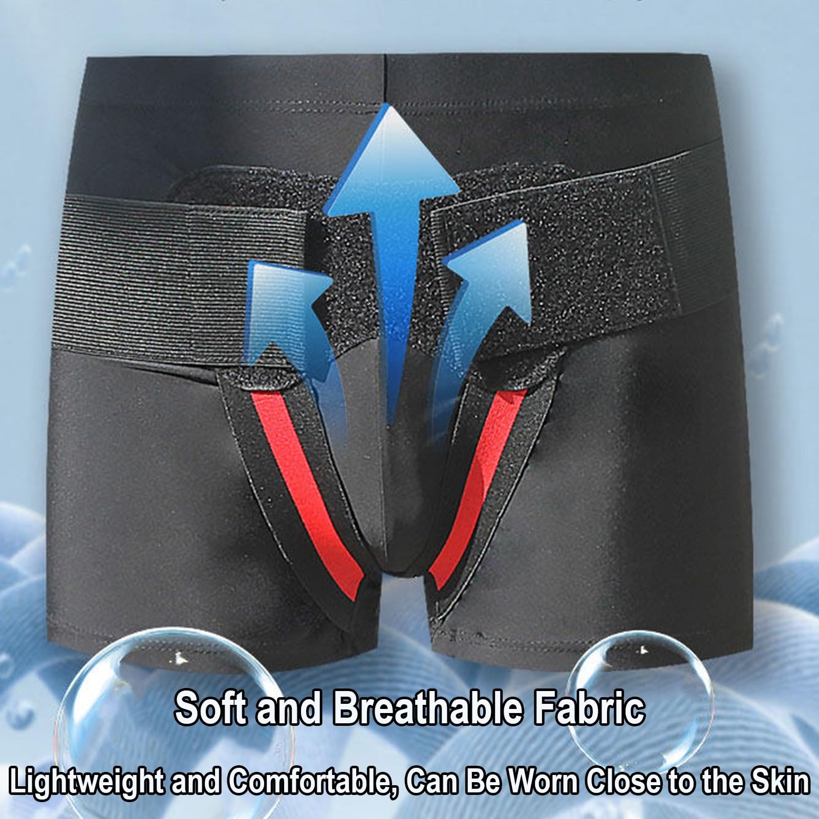 Cintura Ernia Inguinale Uomo, Ernia Inguinale Uomo per Uomo e Donna, Slip Ernia Inguinale Regolabile con 2 Cuscinetti Compressivi Rimovibili, Sollievo dal Dolore(Large)
