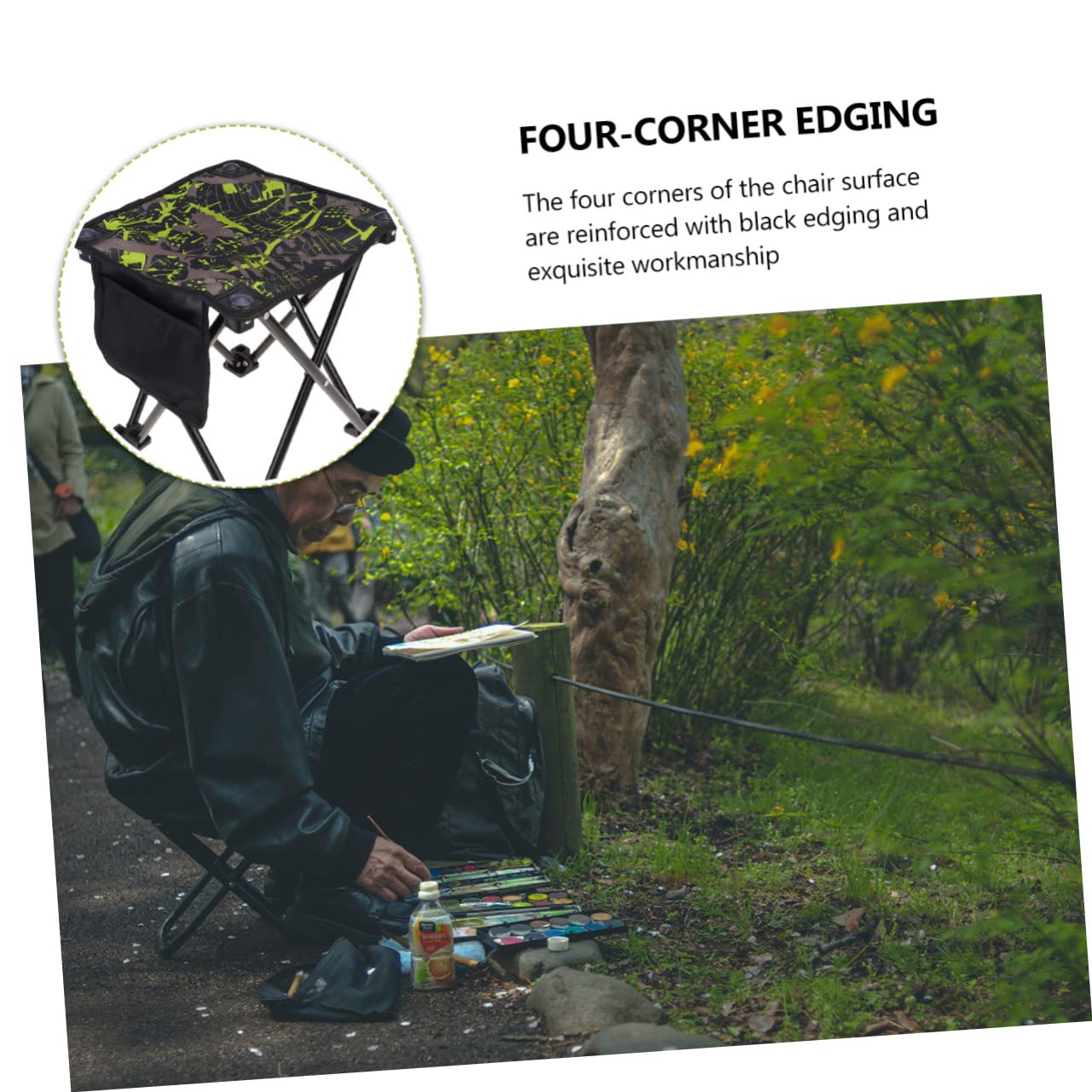 Outanaya Outdoor Folding Camping Chair Portable Collapsible Stool for Fishing Beach and Travel Compact Design Camo Print for Outdoor Activities and Picnics