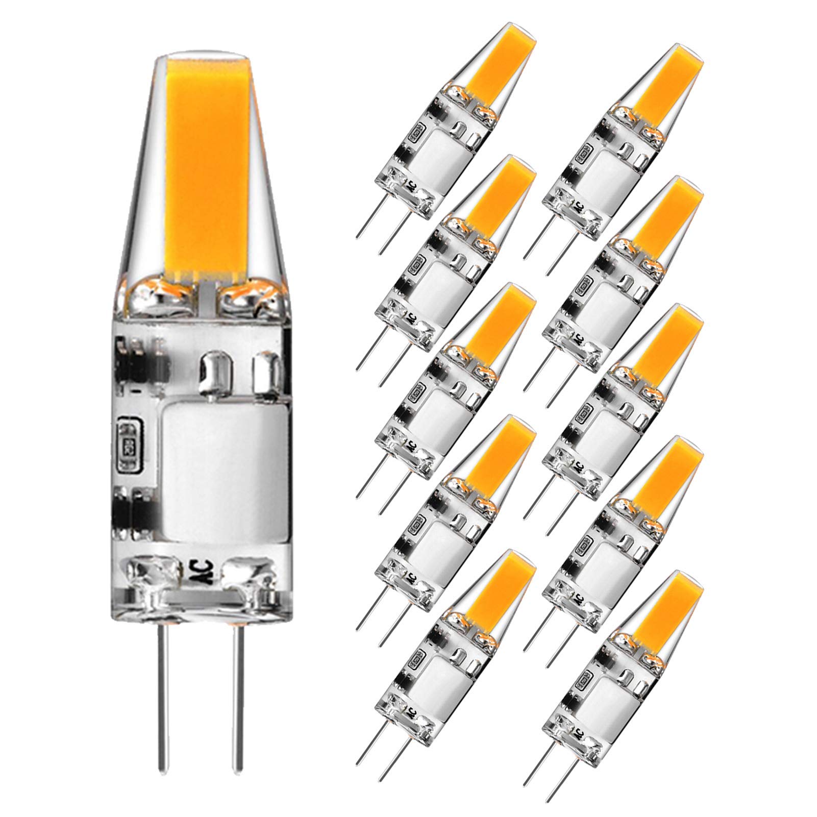 Bombilla LED G4 con atenuación 3W Lámpara inferior dos pines equivalente a halógeno 30W CA/CC 300 lúmenes 360 ordm; Ángulo haz, iluminación paisaje, no regulable, natural