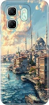 Infinix Hot 50i ile Uyumlu Smart 9 K l f, Sultan Ahmet Temal  Desenli, Darbe Emici Silikon,  ok Renkli