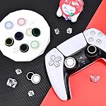 DLseego 4PCS Thumb Grips Caps for Xbox One X S PS5 PS4 PS3 PlayStation DualSense Switch Pro Wireless Controller Steam Deck, Soft Silicone Anti-Slip Button Cap Joystick Cover - Black 1