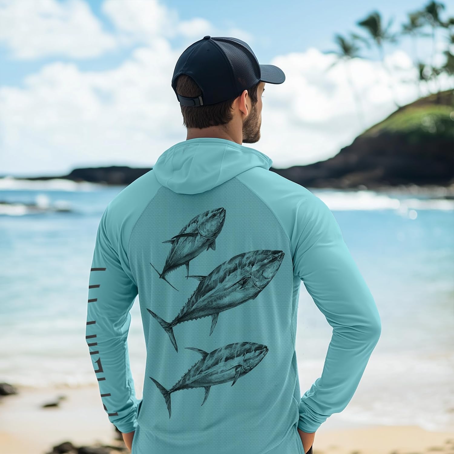 Palmyth Fishing Hoodie for Men UPF 50+ Sun Protection Long Sleeve UV Shirts Breathable Quick-Dry - Image 3