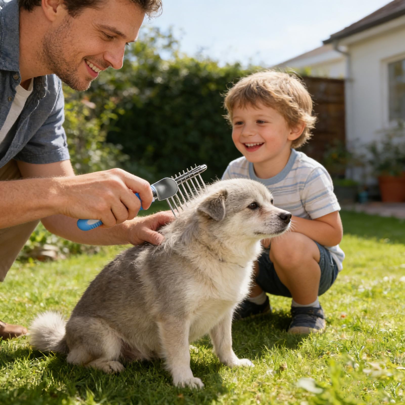Spazzola Dematting per Cani Rimuovitore Delicato Di Per Animali Domestici | Strumento per la e Rimozione Pelo del Cane Per Cani Tutte Taglie Cuccioli Interno Esterno Viaggio