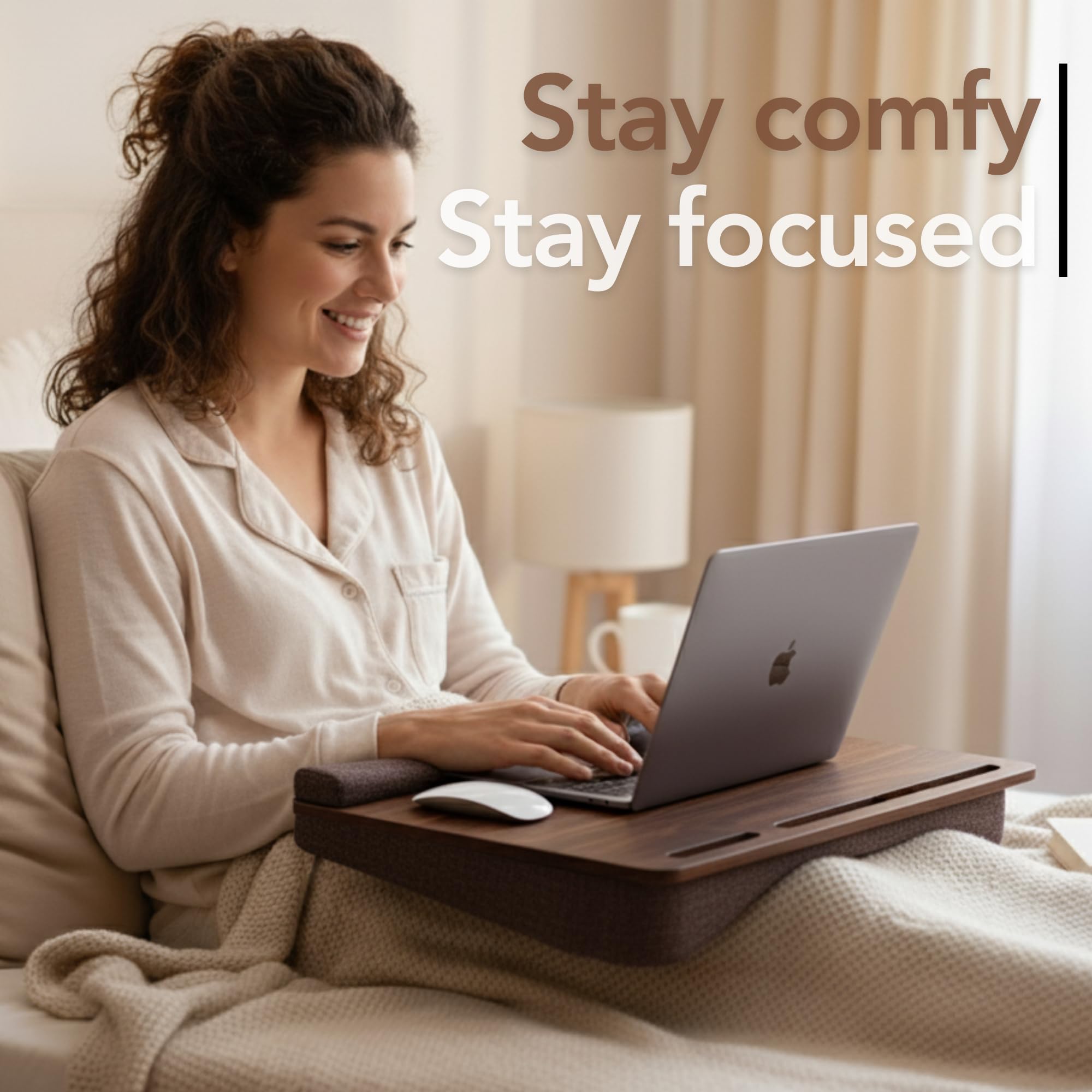 Portable Laptop Desk Lapdesk with Cushion Laptop Stand for Bed Lap Desk for Laptop and Lap Desk for — view 4