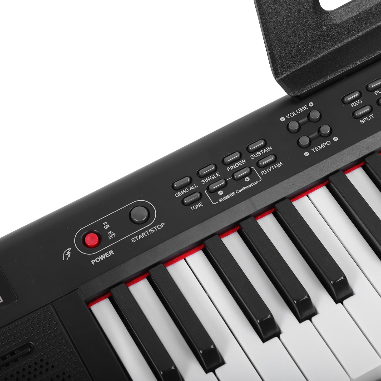 61-klawiszowe Pianino Elektryczne z klawiaturą Pianino Cyfrowe z Bogatymi Rytmami i 200 Głosami dla Początkujących (wtyczka UE)
