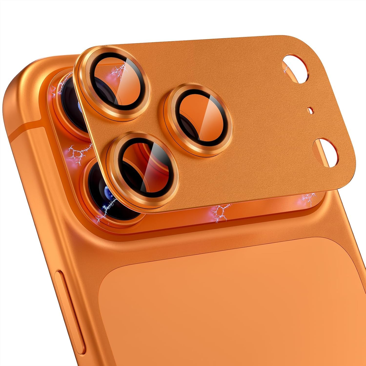 Midkart Protection Compatible with iPhone 17 Pro Camera Lens Protector Metal Aluminum Alloy Tempered Glass Cover, Orange Midkart Protection Compatible with iPhone 17 Pro Camera Lens Protector Metal Aluminum Alloy Tempered Glass Cover, Orange