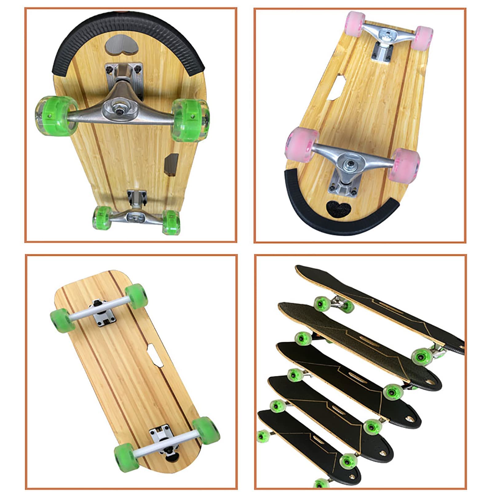 KIDDEX Hunde-Skateboard mit Surfständer, Haustier-Skateboard, Skateboard mit bunten PU-Rädern für Englisch-Französische Bulldogge, Starke Brettoberfläche, Schwerkrafthalterung 80x30cm