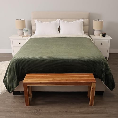 Miniatura 2 de Life Comfort Ultimate Sherpa - Manta de poliéster de felpa de 90 x 90 pulgadas, súper suave para todas las estaciones, manta acanalada de lujo