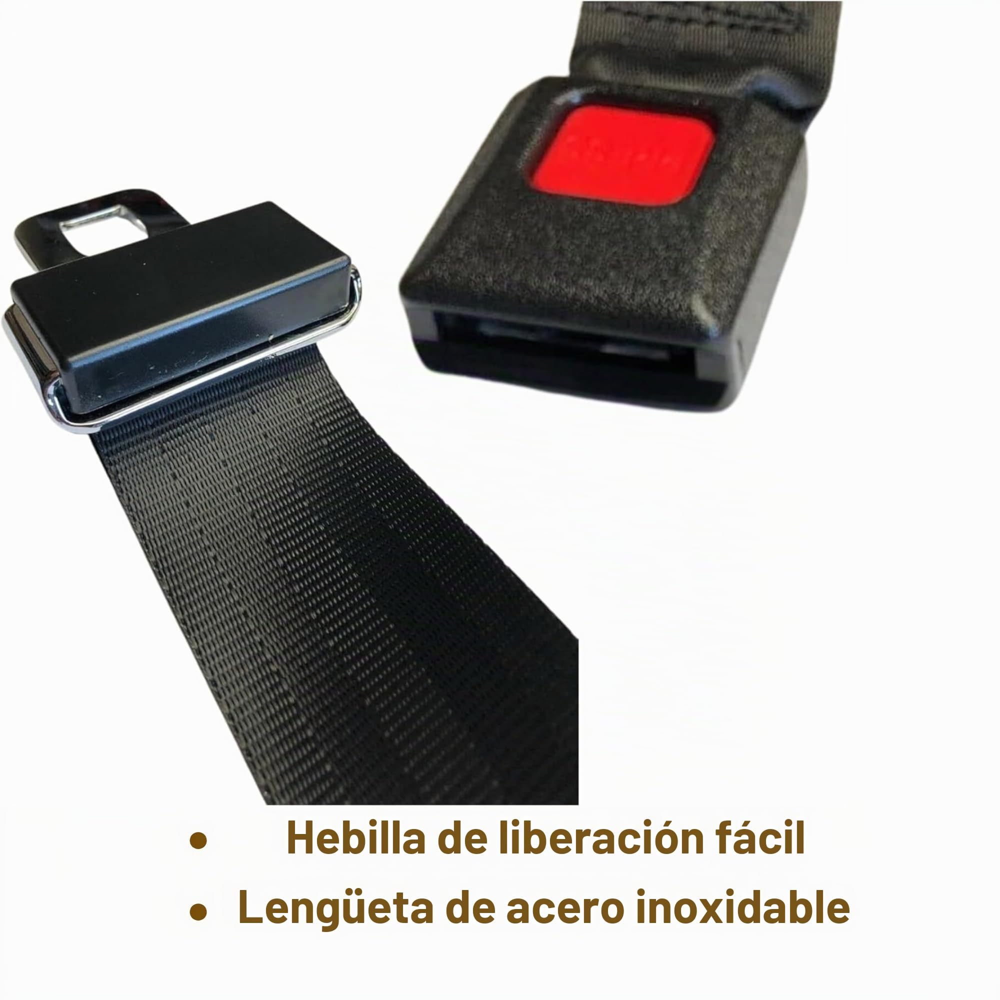 Cinturón de seguridad resistente para camillas y scooters, correa de alta calidad, hebilla de botón de fácil liberación y lengüeta de acero inoxidable con diseño de extremo de bucle