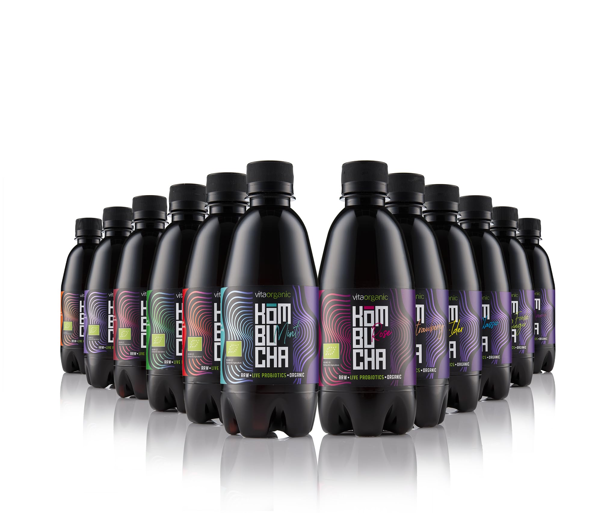 VitaOrganic Té de Kombucha Orgánico 330ml – Té Verde Espumoso con Cultivo de Kombucha Natural Viva – Bebida Fermentada Naturalmente y 100 % Orgánica