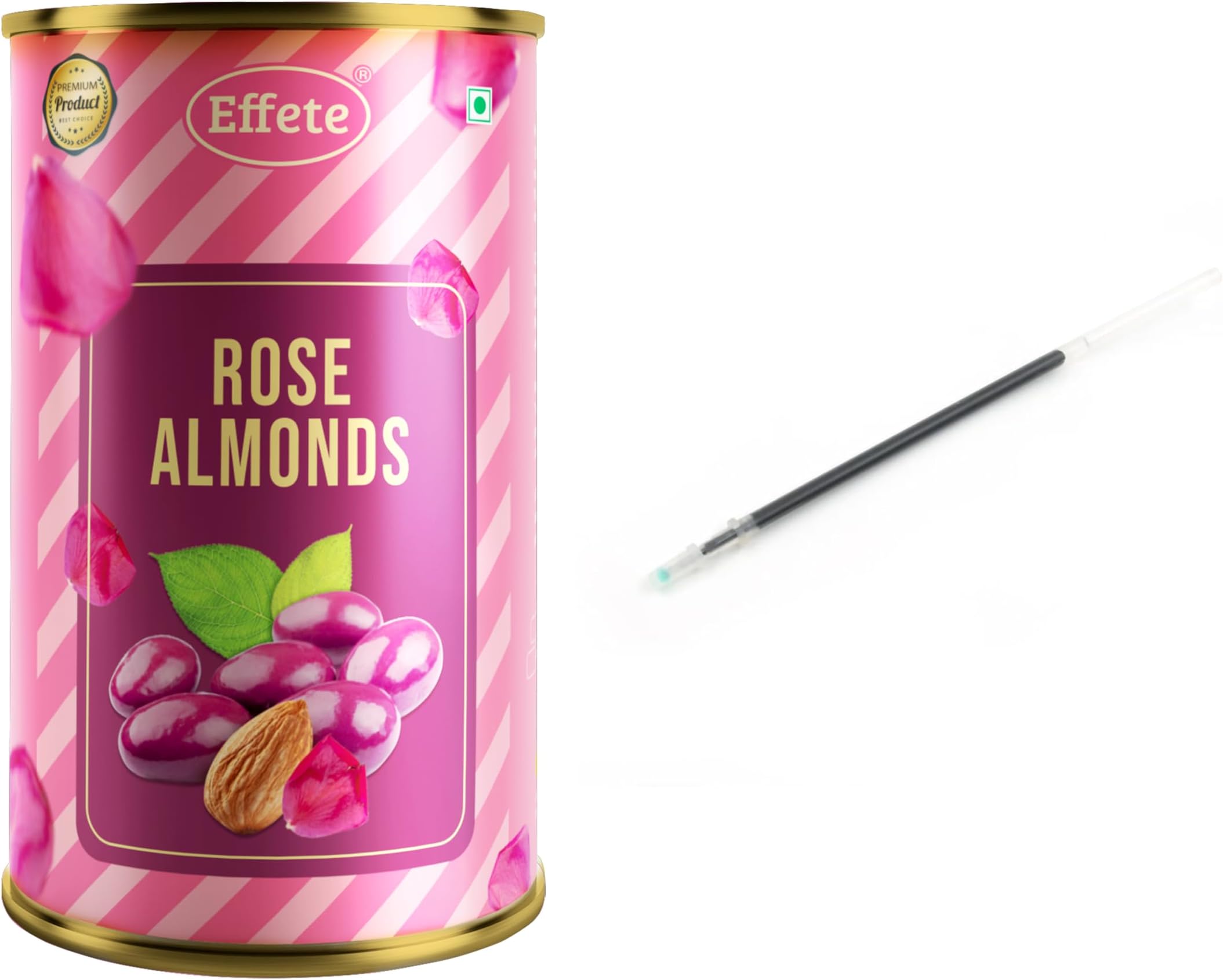 Effete Black Pen Refill All Round Ball Pen Refill Smooth Writing Pen Refill all Pen Suitable (1 Pc) With Chocalate Gift | Rose Almonds Chocolate (1pc)