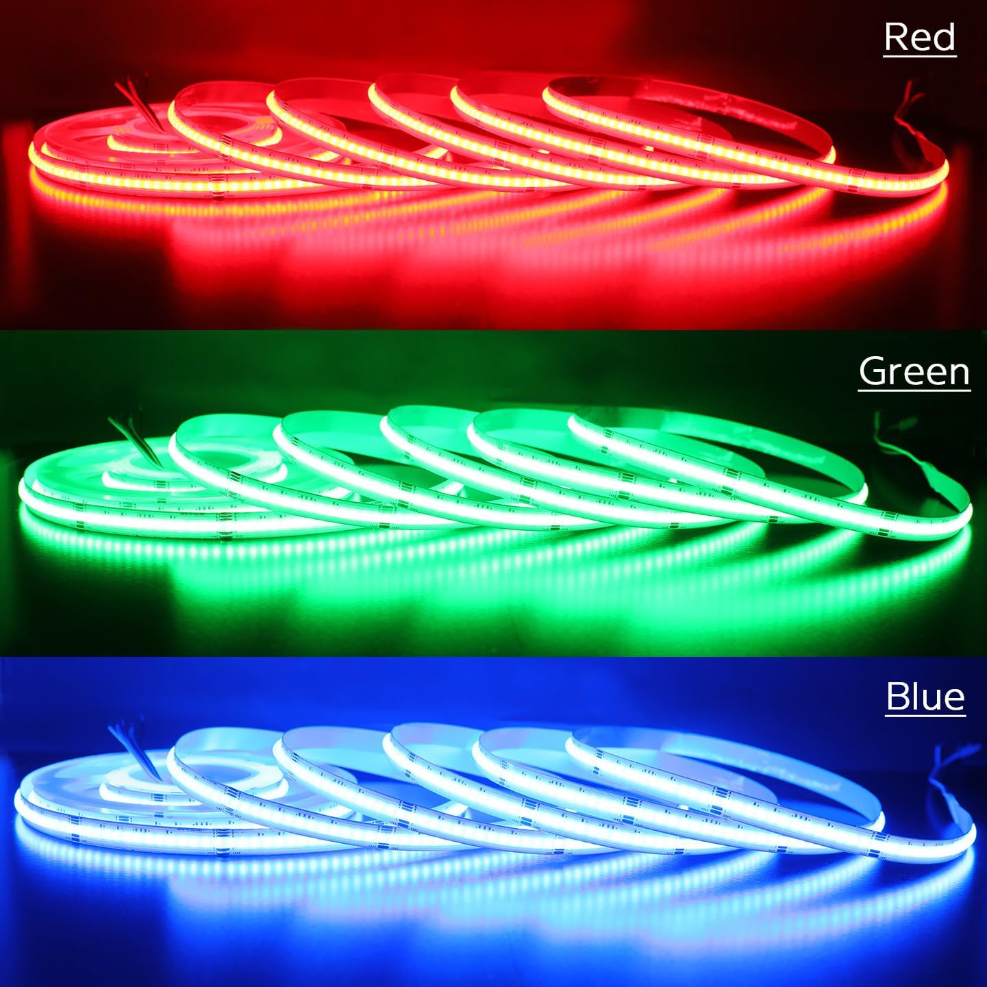 High Density 3920 Chips Flexible COB LED Color Changing RGBW Light Strips, DC24V 16.4ft RGB+3000K Warm White No Spots LED Strips for Home Lighting(RGB+3000K IP20) (FCOB-24V-840RGBW)