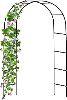 Garden Arch Green Metal - Heavy Duty Steel Frame Support Arches for Clim...