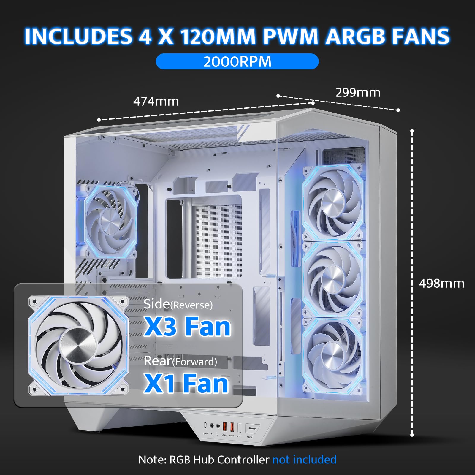 Amazon.co.jp: darkFlash DY470 フルタワー ATX ゲーミングPCケース
