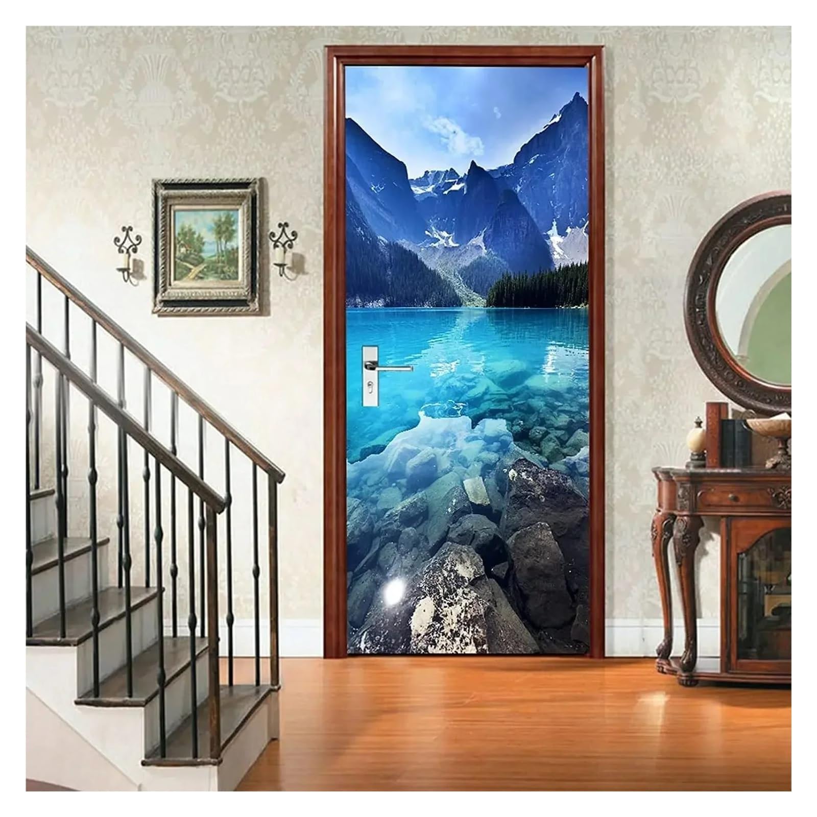 Sticker autocollant de porte paysage 3D pour créer une ambiance évasion dans votre salon