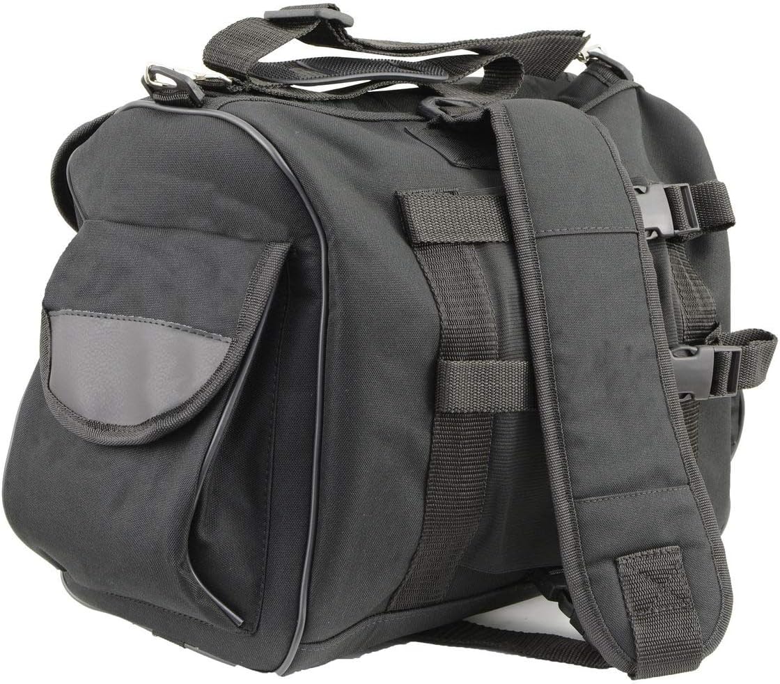 Milwaukee Leather SH630 Medium Black Textile Motorcycle Sissy Bar Duffle Bag - One Size