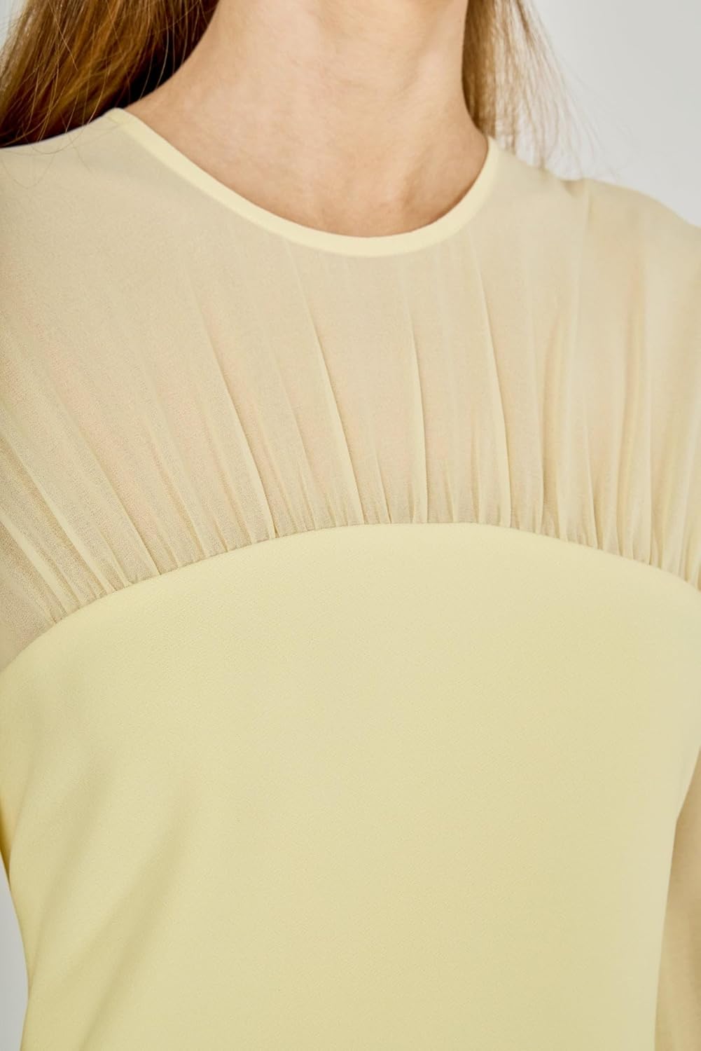 endless rose Women's Mixed Media Mini Dress with Puff Sleeves