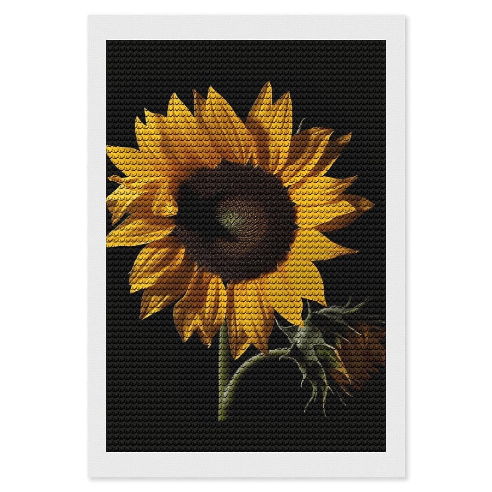 FekiLoot Sunflower Diamond Art Kits for Adults, 5D Aurora Diamond Painting Kits for Beginners DIY Full Drill Dots Gem Art Paint Crafts for Home Wall Decor 8"x12"