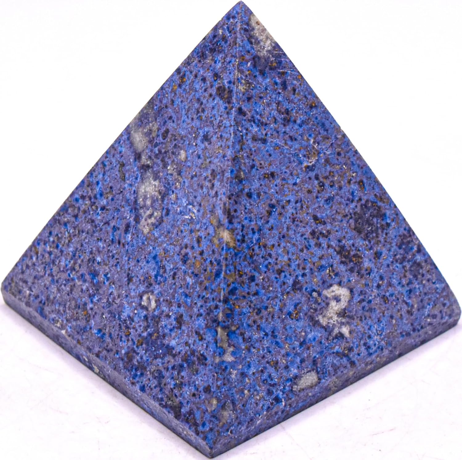 2.4" 225g Rich Blue Dumortierite w/Quartz Pyramid Polished Natural Orbicular Orbs Gemstone Crystal Mineral Collectible Specimen - Peru