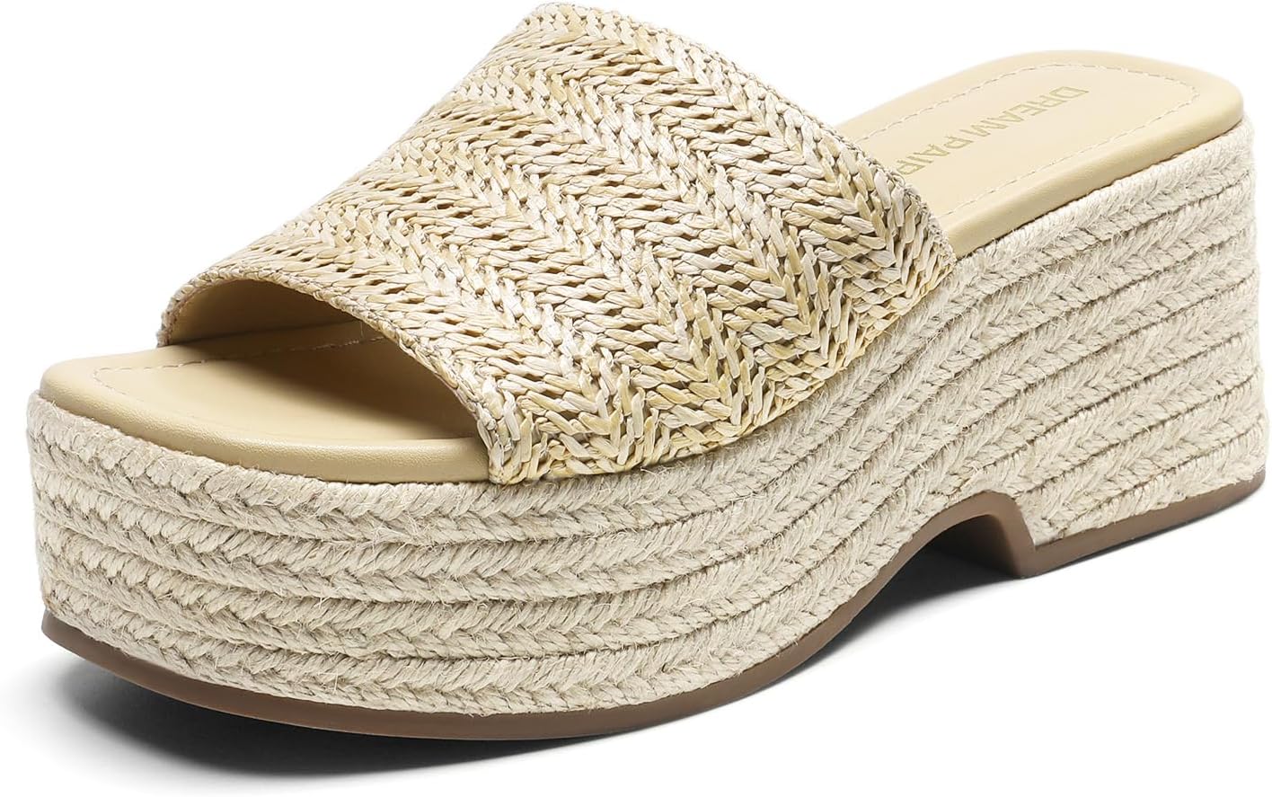 DREAM PAIRS Womens Espadrille Wedges Slides Bohemia Summer Sandals