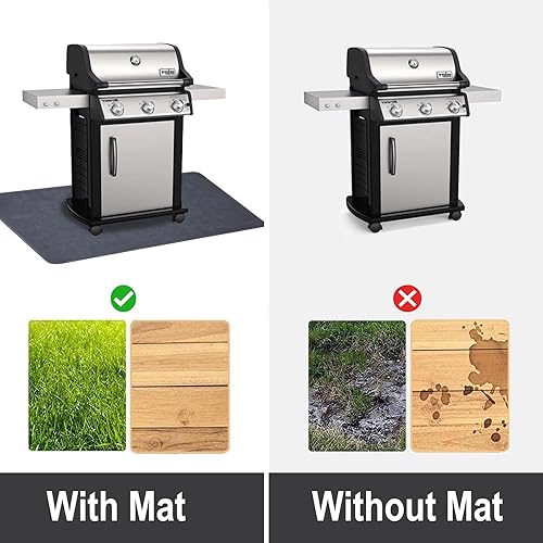 Miniatura 5 de AiBOB Under Grill Mat, Tapete impermeable para exteriores para terrazas y patios, tapete absorbente para barbacoa, reutilizable, 36 x 48 pulgadas,