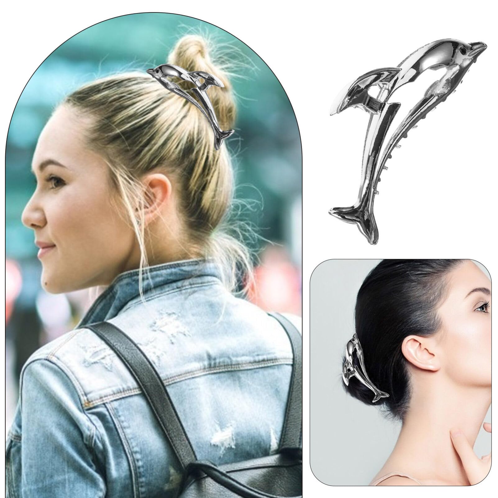Amazon | minkissy イルカ型ヘアクリップ 4.06インチ 小さめ Amazon | minkissy イルカ型ヘアクリップ 4.06インチ 小さめ