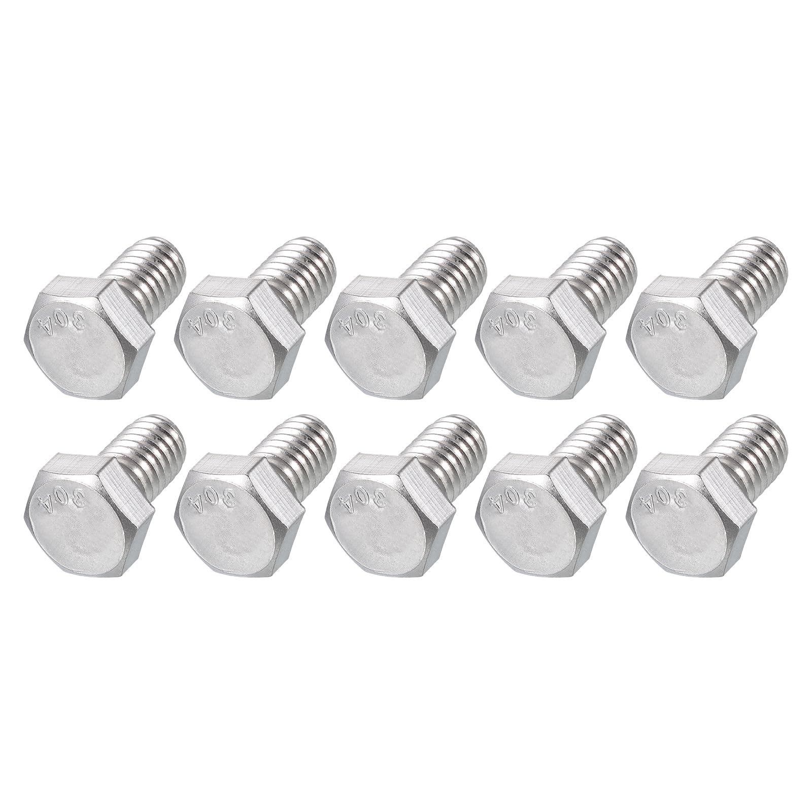 METALLIXITY Hex Head Bolts (5/16-18 x 1/2") 25Pcs, 304 Stainless Steel 18-8, Fully Threaded, External Hex Drive, Plain Finish