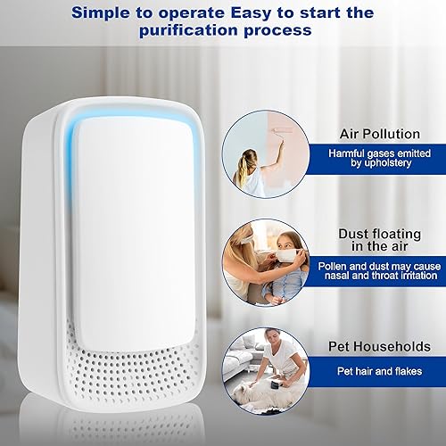 Miniatura 2 de VGY Purificador de aire enchufable (paquete de 2) Purificador de aire ionizador, purificadores de aire de iones negativos silenciosos, olor de