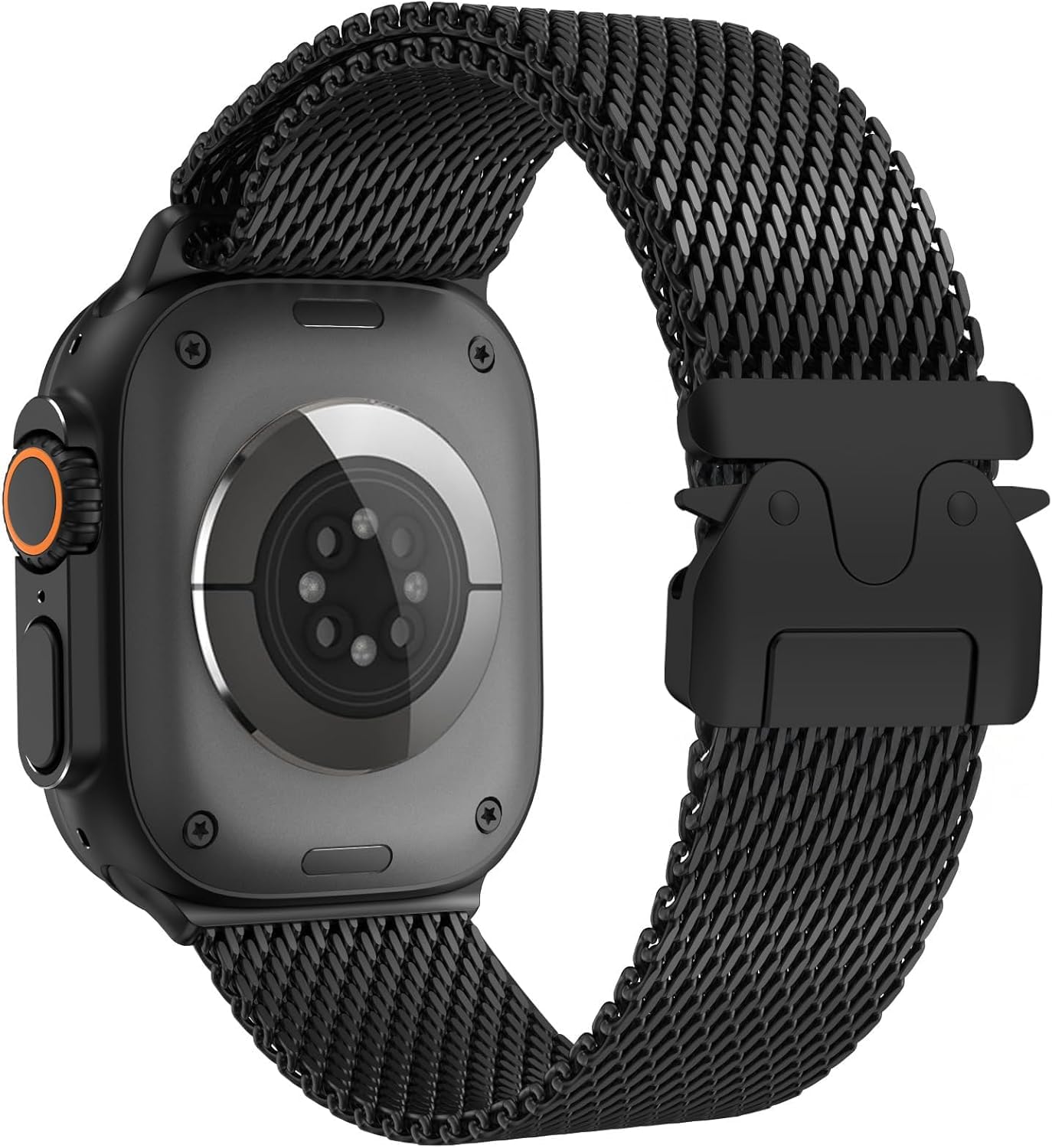 Milanaise Loop bransoletka kompatybilna z Apple Watch Ultra 3/2/1, 49 mm, 46 mm, 45 mm, 44 mm, 42 mm (Series 3, 2, 1), dla mężczyzn i kobiet, zapięcie w stylu spadochronowym do iWatch 11, 10, 9, SE, 8