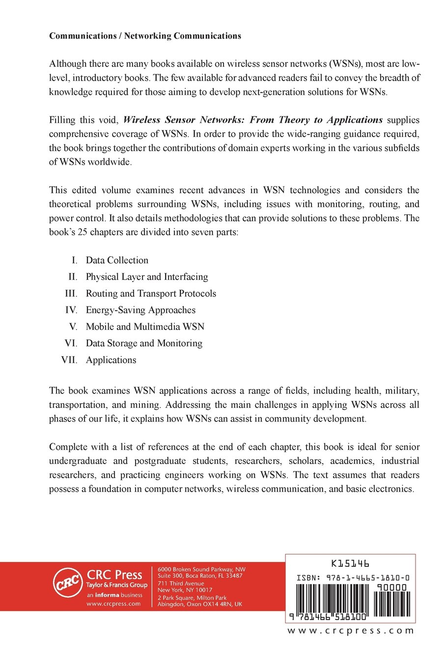 Wireless Sensor Networks: From Theory to Applications