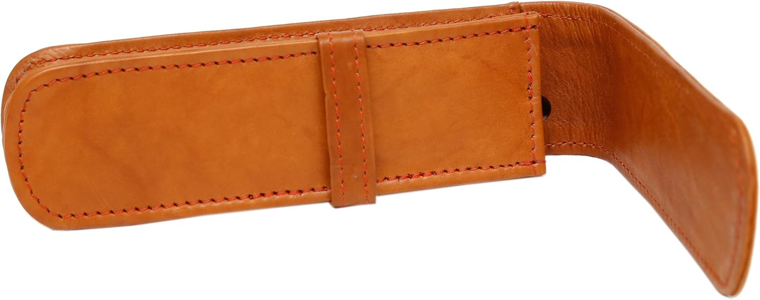 ASHLIN Genuine Leather 'Fabian' Double 2 Best Exclusively Designed Pen Case, British Tan [PEN02-18-08]