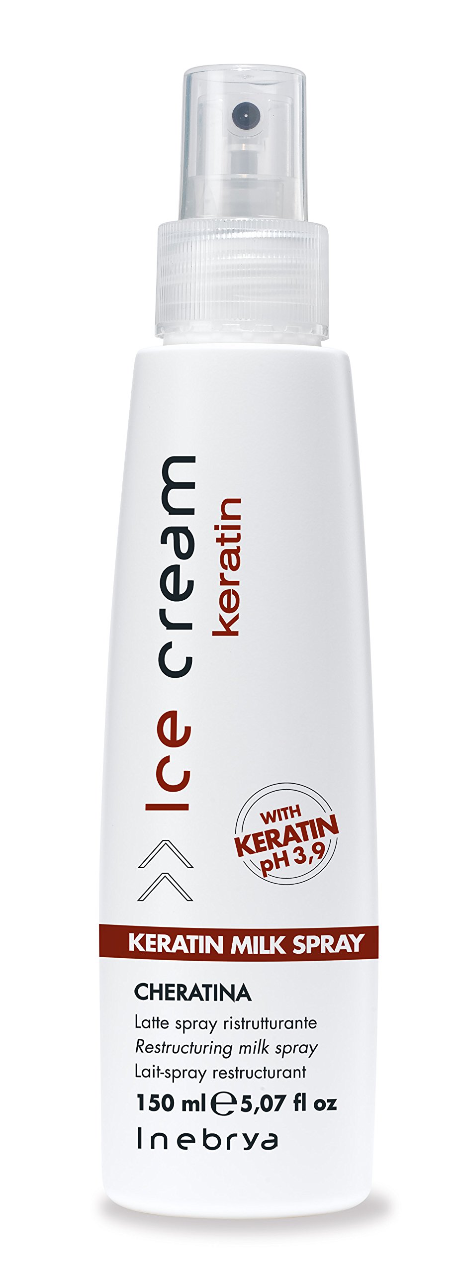 Inebrya Ice Cream Keratin Milk Spray with Keratin Ph 3,9 5.07 Oz - Free Starry Lip Plumping Gloss 10m