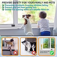 Vista 2 de Cerraduras de ventana corredizas (4 juegos), cerraduras de ventana de seguridad con llaves, topes de ventana correderas de aluminio ajustables
