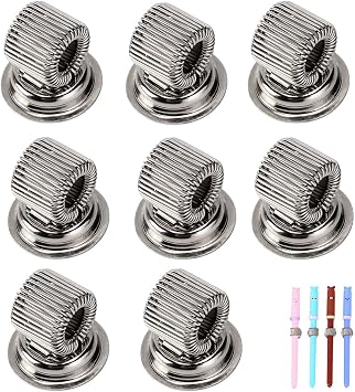 BTSKY Stainless Steel Magnetic Pen Holder Clips- Magnetic Pen Clip Holder Fit Any Size Pens magnetic push pins for Refrigerator Whiteboard Erase Board and Bulletion Board Map, 8 Pack