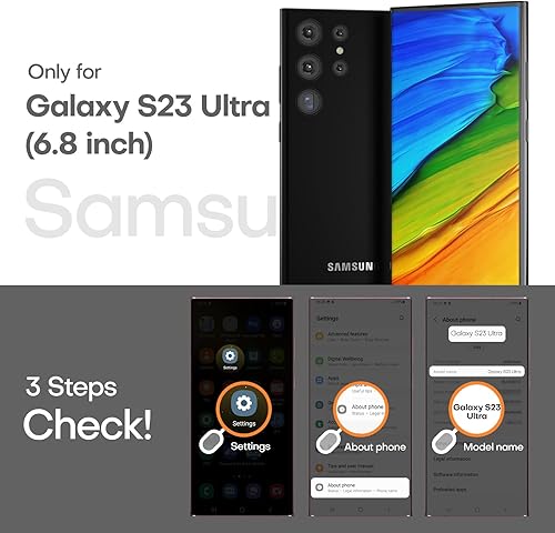 Vista 117 de Funda TOCOL [Paquete de 1+2] diseñada para Samsung Galaxy S22 Ultra, con 2 protectores de lente de cámara, parte trasera dura mate translúcida