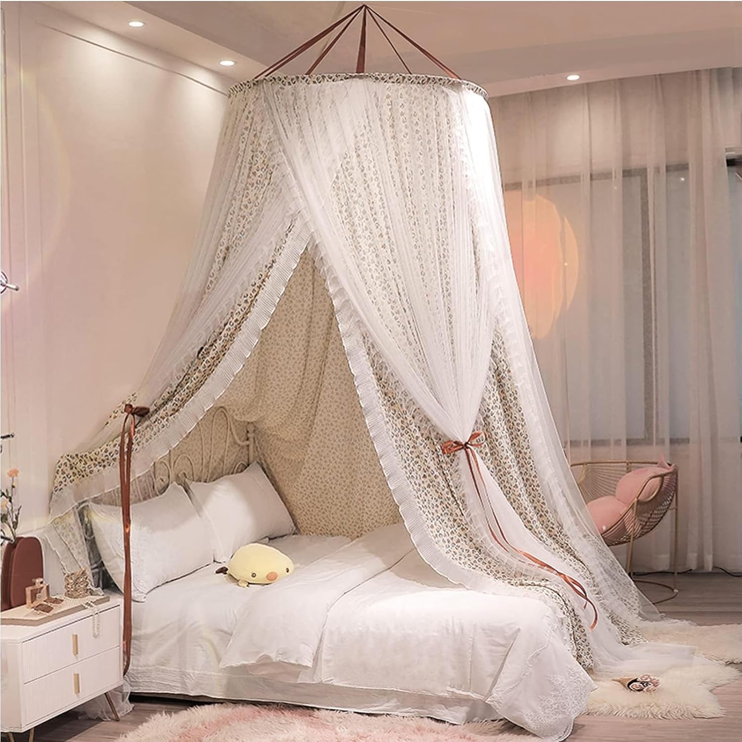 Baldacchino per Letto Bambina Bambini, Zanzariera Cupola Baldacchino Tinta Unita per Lettino Culla Neonato Letto Matrimoniale, per Gioco Lettura Camera da Letto Spogliatoio ( Color : A , Size : 2m )