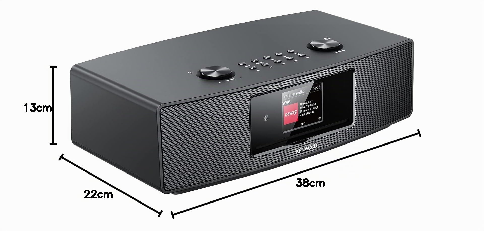 Kenwood CR-ST700SCD-B - Smart Radio Hi-Fi System - Radio DAB+ - Radio Internet - Lecteur CD - USB - Bluetooth - Affichage couleur TFT - Noir
