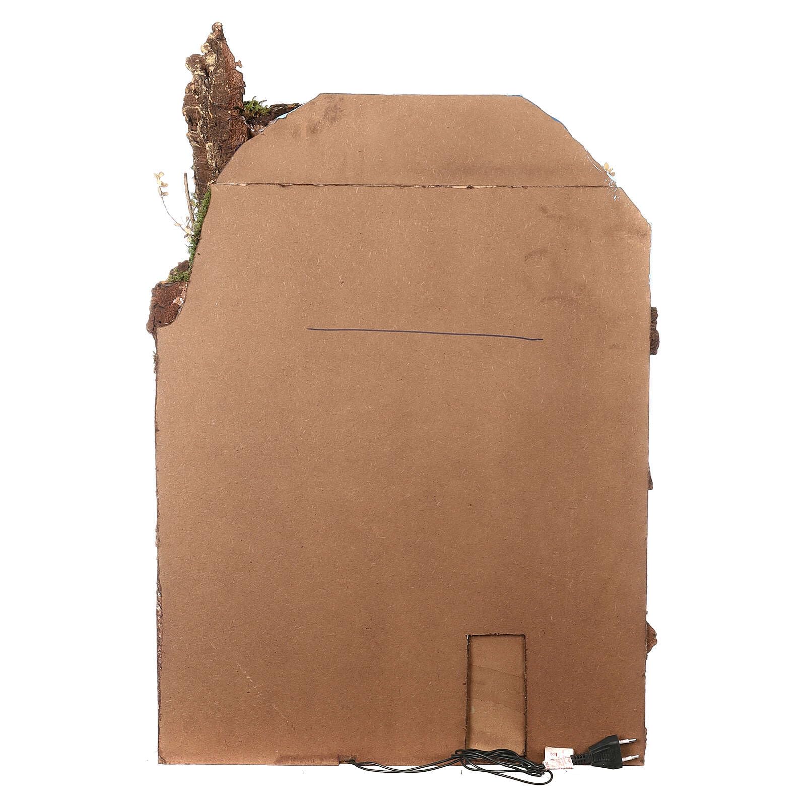 Holyart Presepe Napoletano: Paesaggio presepe napoletano 10-12 cm con cielo 75x50x40 cm
