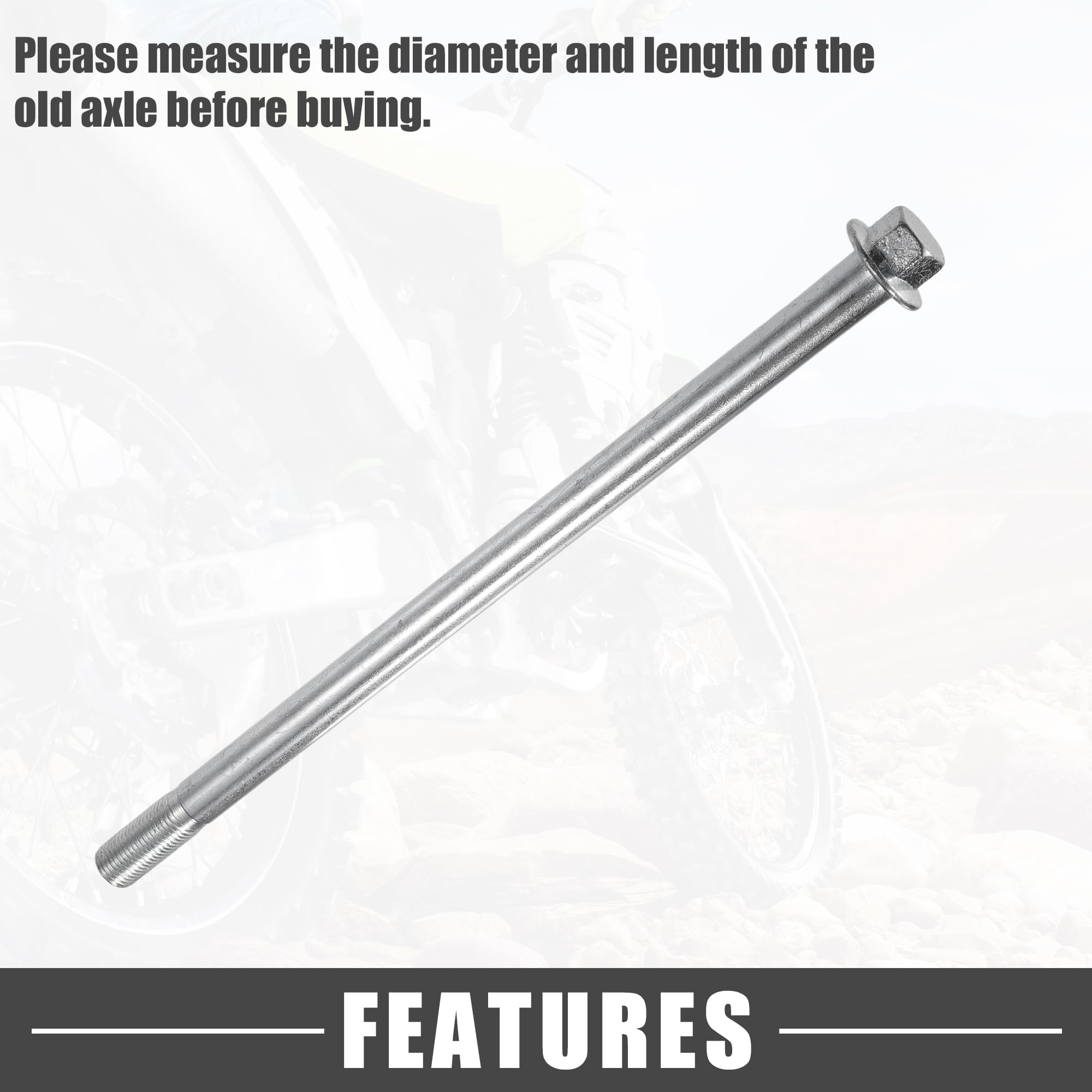 A ABSOPRO Essieu Avant/Arrière De Quad Atv 1pc Pour Quad Atv En Acier | Matériau Alliage D'Acier, Longueur 230mm, Diamètre 12mm, Pour Dirt Bikes Et Scooters, Avec 3 Douilles Et 1 Boulon