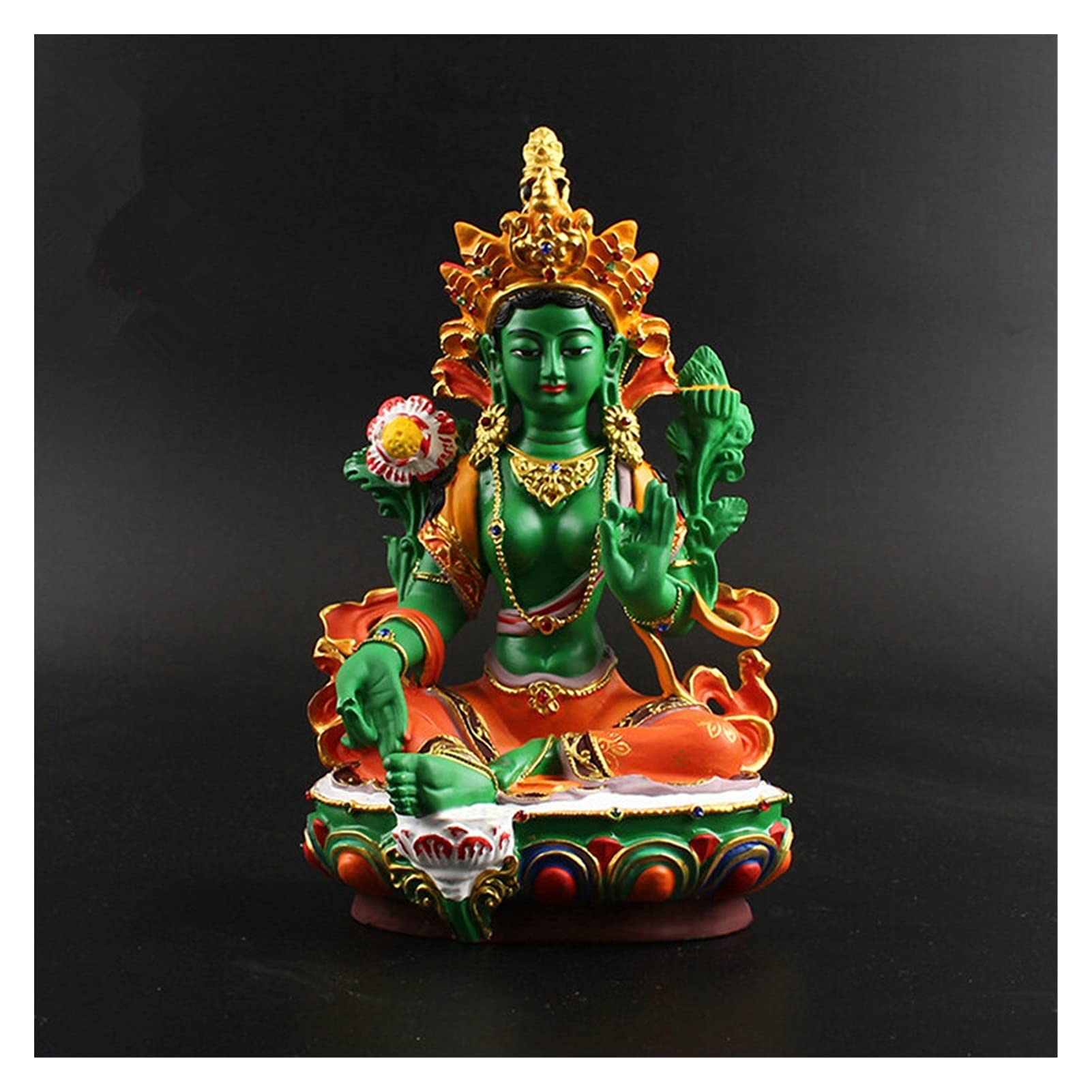 伝統的な日本の仏像 置物 Amazon｜仏像 置物 大きな緑/色の塗られたTalisman効果的な家族