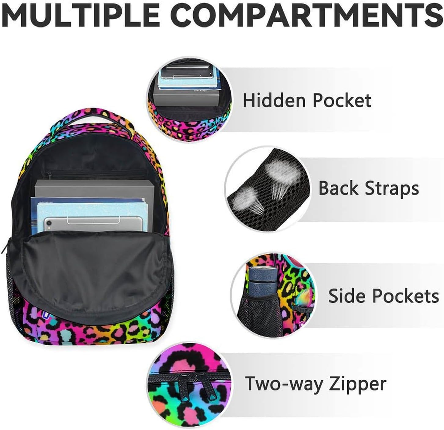 Custom Backpack with Lunch Box for Teens, Cow Girls Backpacks Matching Combo for Elementary, Aesthetic Cow Print Bookbag Set for Kindergarten