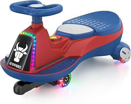 ANPABO 6V 7AH Electric Wiggle Car for Kids, 2 Seater, 75W Motor, Blue
