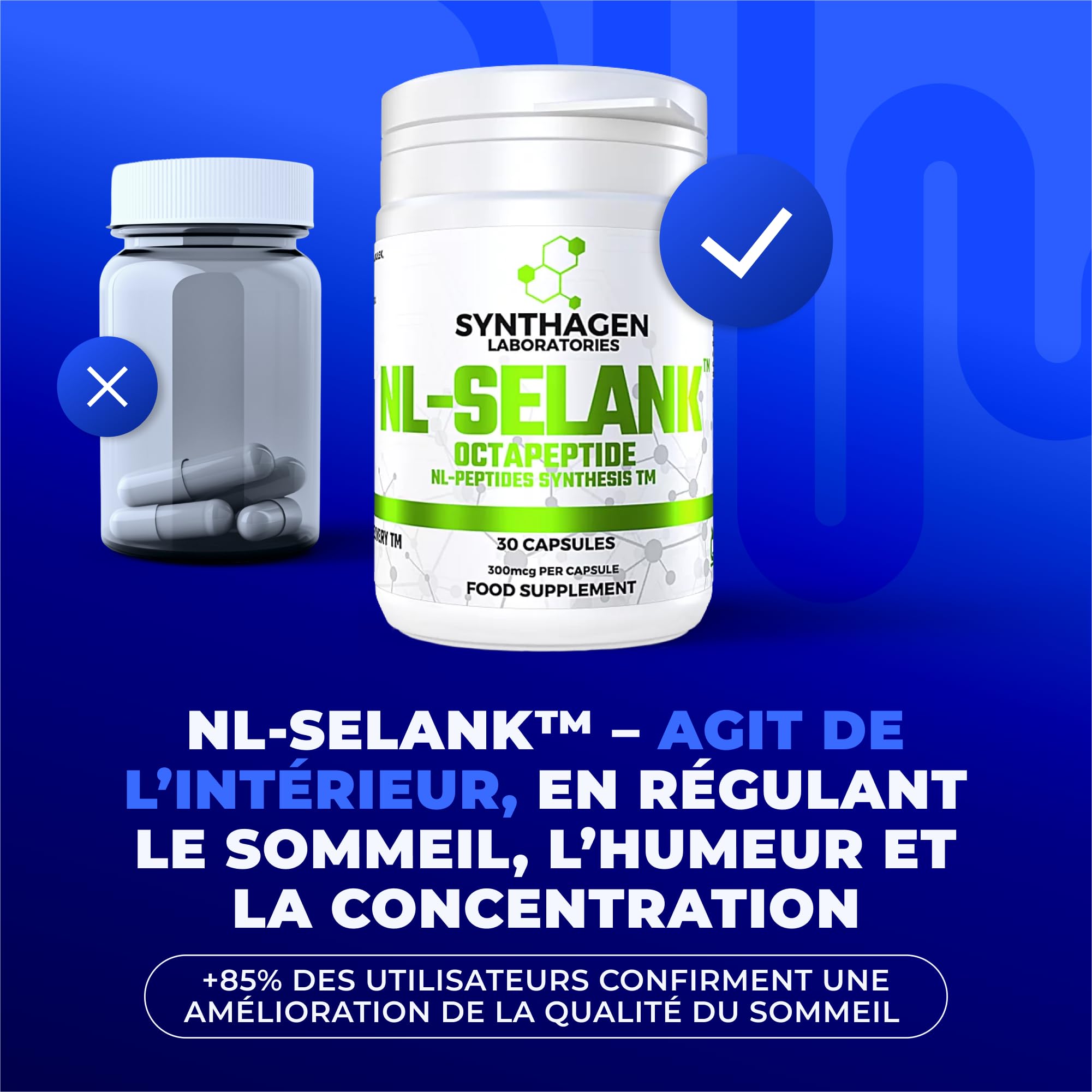 NL-SELANK - OCTAPEPTIDE - Pour Améliorer le Sommeil et Réduire l'Anxiété - Pour la Mémoire et la Concentration - Peptides pour le Soutien des Fonctions Cognitives
