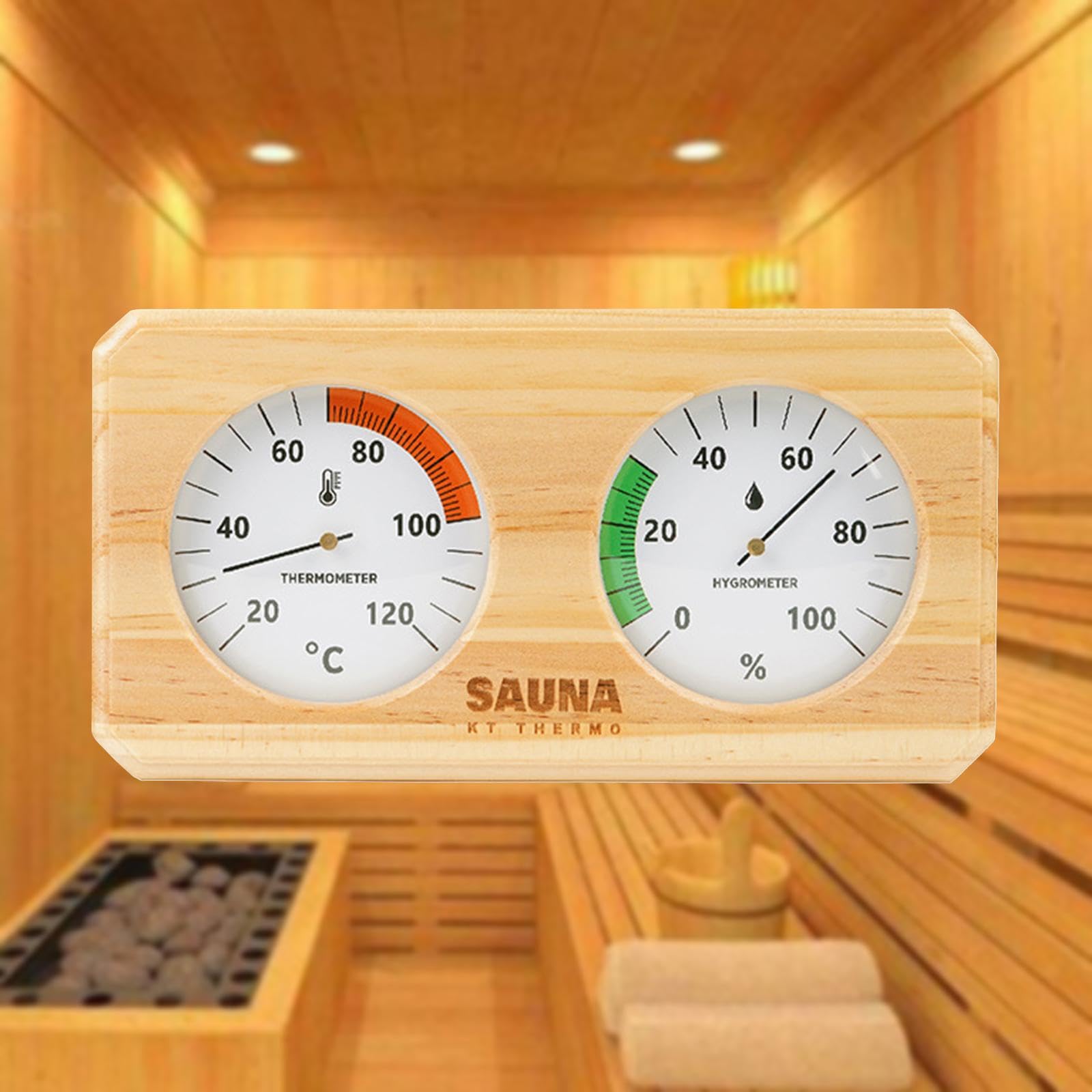 Termometro per Sauna Igrometro Igrotermografo, 0 100 Misurazione di umidità, Temperatura E umidità per, Celsius Orizzontale