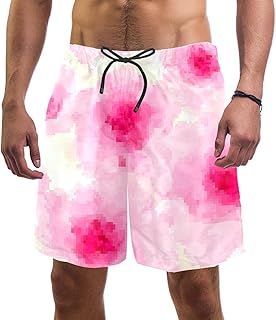 Traje de baño para hombre, de secado rápido, con forro de malla, color rosa, Multi color, One Size-Medium