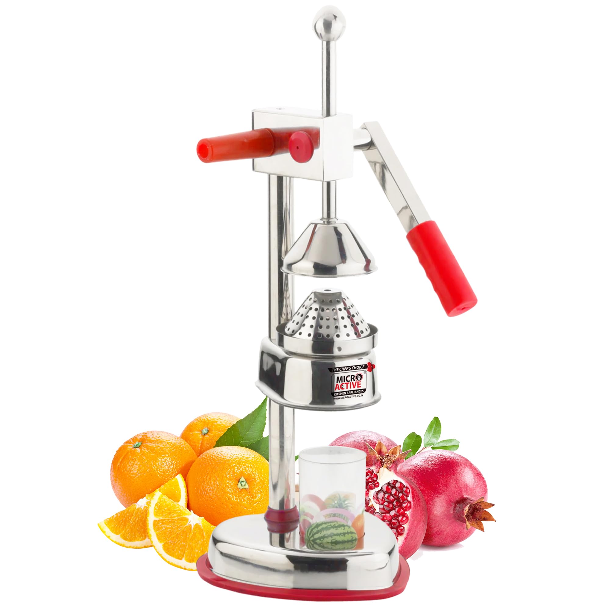 MICROACTIVE® 304 Stainless Steel Manual Hand Press Orange, Pomegranate Juicer Machine/Squeezer Machine, Made In India
