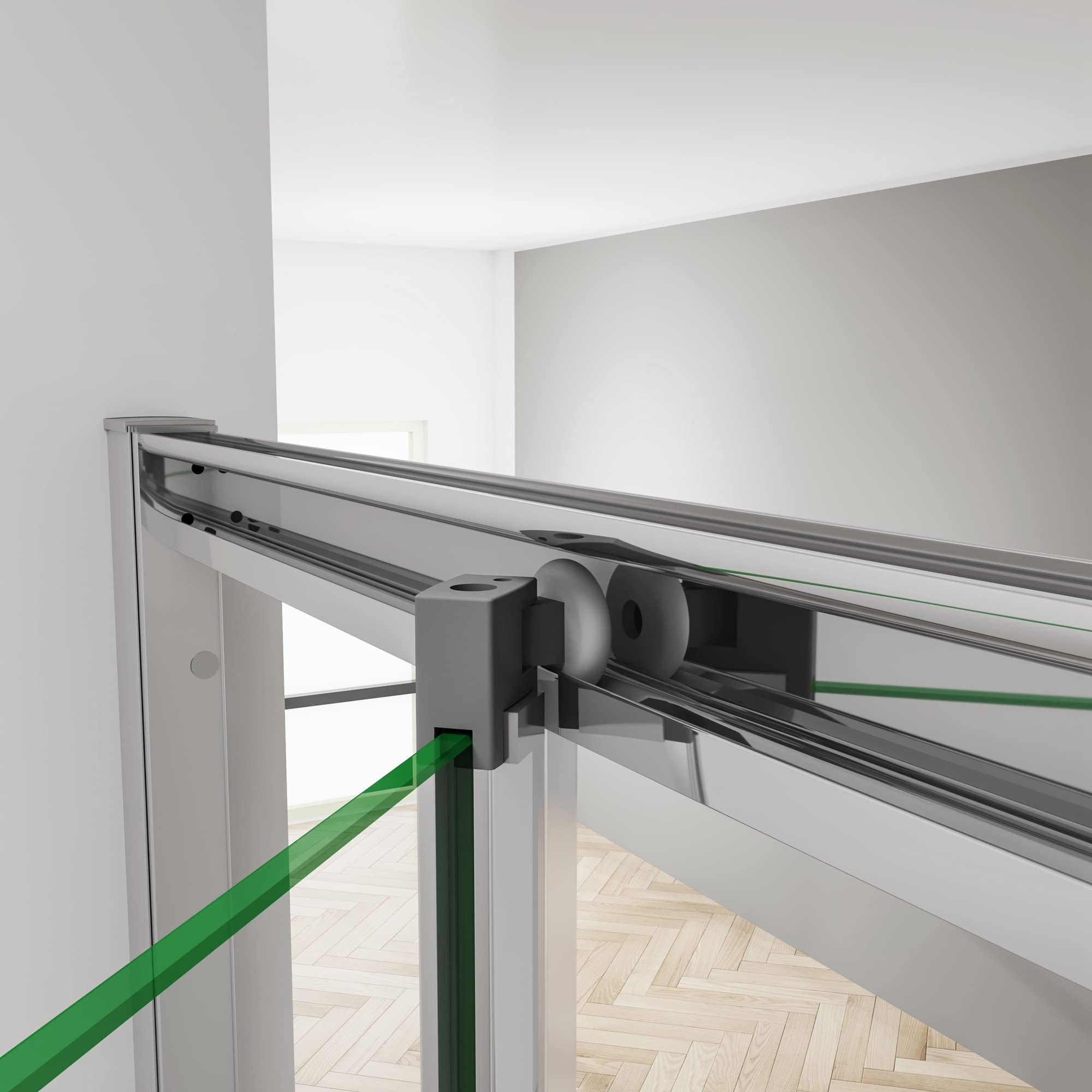 Box Doccia per Nicchia 76 cm H.185 cm Porta a Soffietto Scorrevole e Pieghevole Vetro Temperato Trasparente di Spessore 5 mm Profilo Cromo Lucido